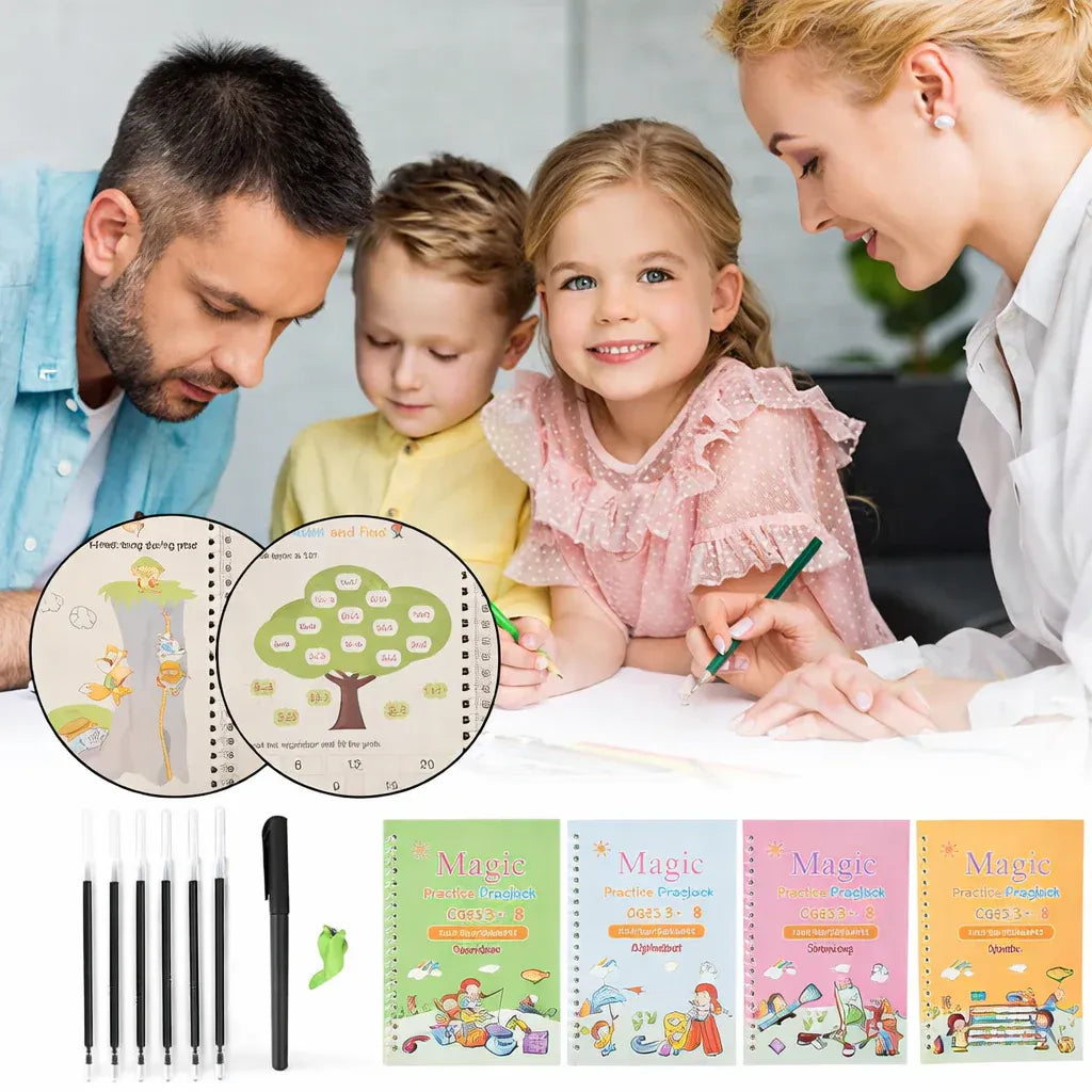 Magic Practice Copybook (4 BOOKS, 1 PEN, 1 GRIP, 10 REFILL) – 50% OFF Today!
