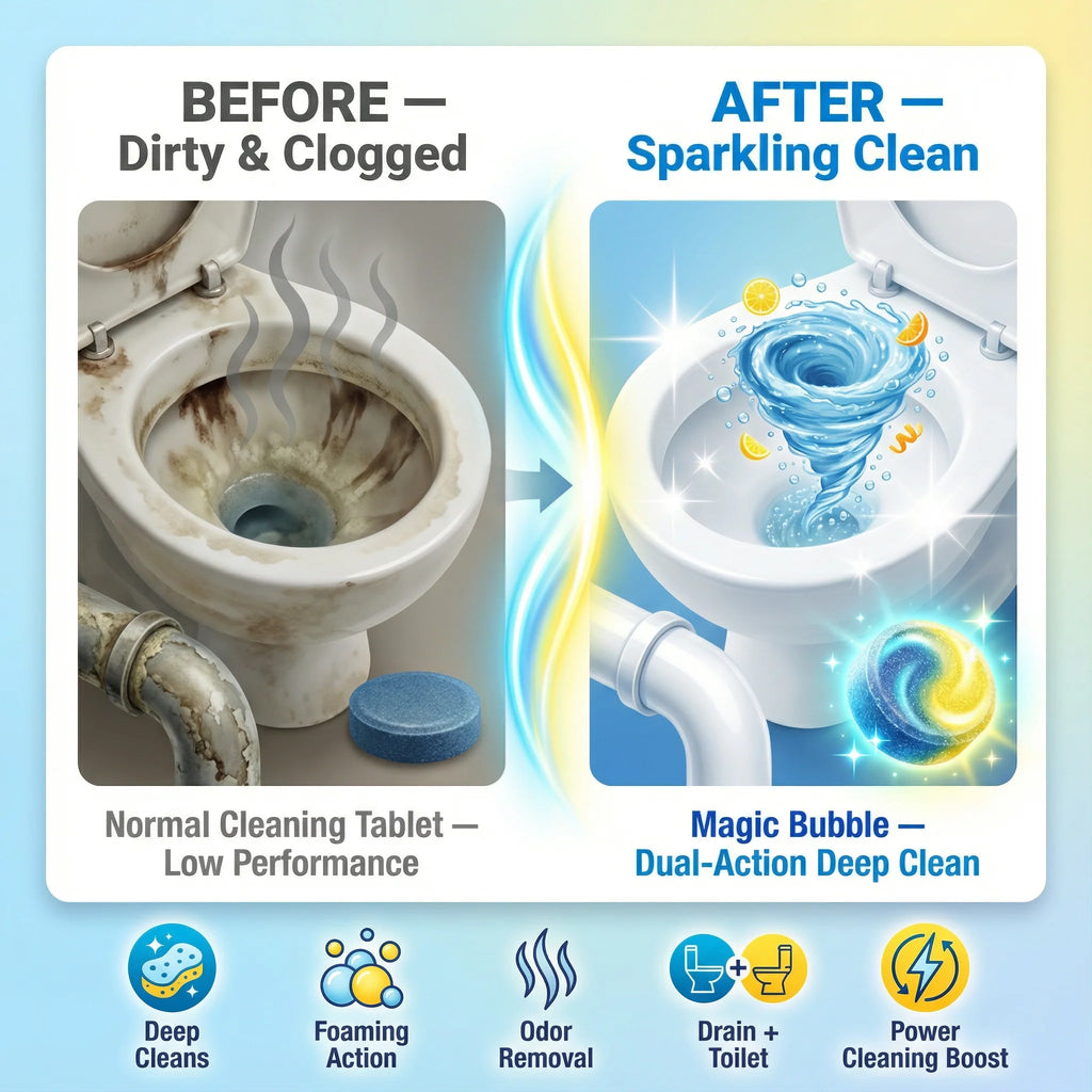 Magic Bubble Cleaning Tablets | Dual action Multi Purpose | 🔥BUY 1 GET 1 FREE🔥