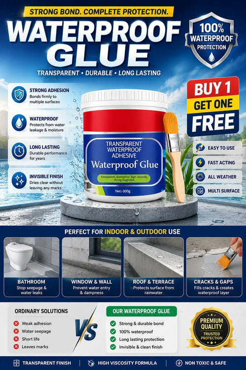 BUY 1 GET 1 FREE🔥 Transparent Waterproof Glue with free brush - clear waterproof sealant for leak reapir