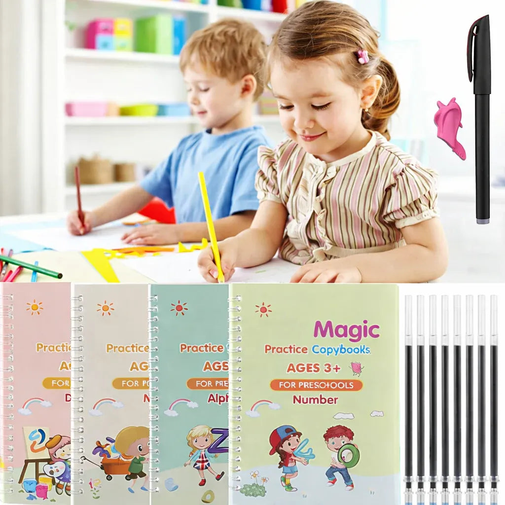 Magic Practice Copybook (4 BOOKS, 1 PEN, 1 GRIP, 10 REFILL) – 50% OFF Today!